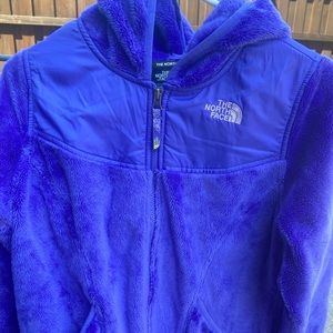 Purple north face soft and fuzzy jacket. Girls XL